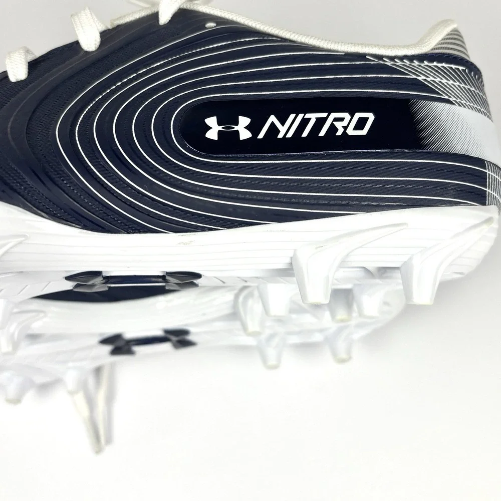 Under Armour Nitro Football Cleats Navy White Men's Size 12 NWOB 3000182-401